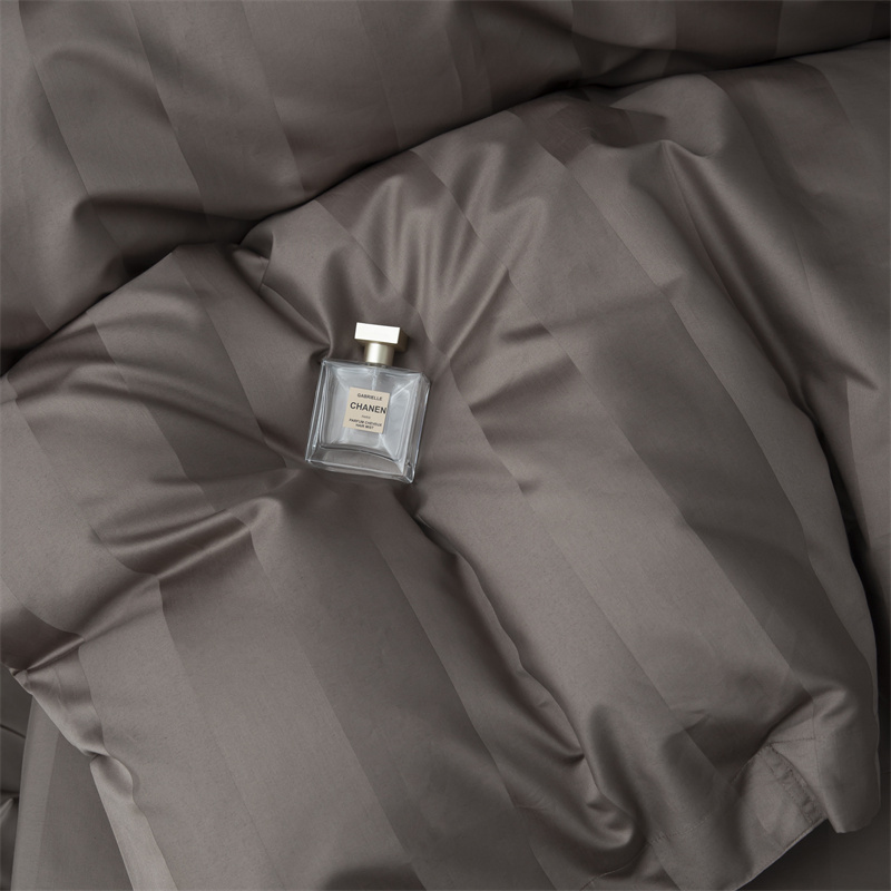 Ensemble de literie en satin de coton 750 fils à rayures en satin de 7 cm Ensemble de literie en satin de coton 750 fils à rayures en satin de 7 cm