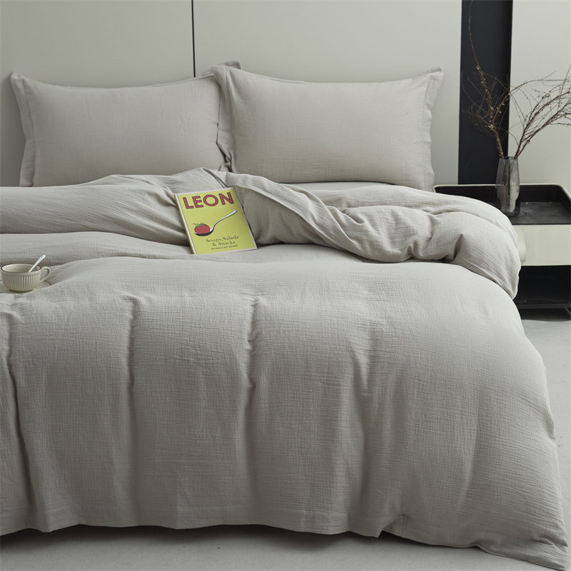 Ensemble de literie super doux en tissu 100 % coton à double couche de gaze Ensemble de literie super doux en tissu 100 % coton à double couche de gaze