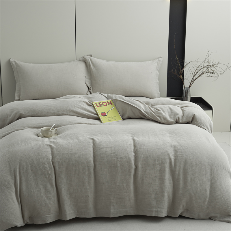 Ensemble de literie super doux en tissu 100 % coton à double couche de gaze Ensemble de literie super doux en tissu 100 % coton à double couche de gaze