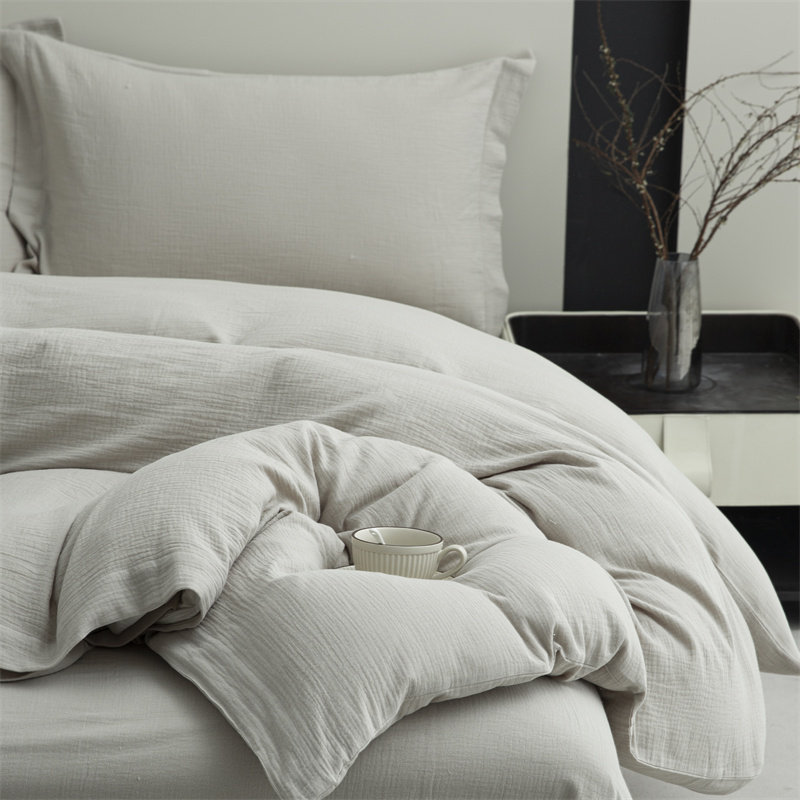 Ensemble de literie super doux en tissu 100 % coton à double couche de gaze Ensemble de literie super doux en tissu 100 % coton à double couche de gaze