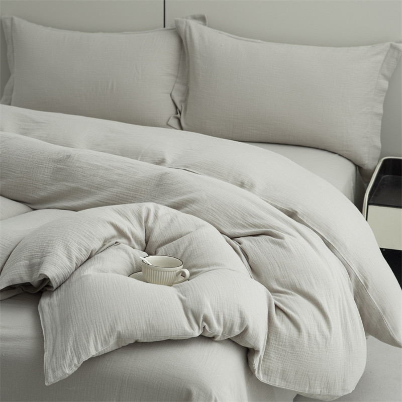 Ensemble de literie super doux en tissu 100 % coton à double couche de gaze Ensemble de literie super doux en tissu 100 % coton à double couche de gaze