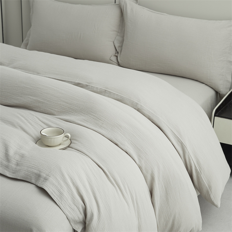 Ensemble de literie super doux en tissu 100 % coton à double couche de gaze Ensemble de literie super doux en tissu 100 % coton à double couche de gaze