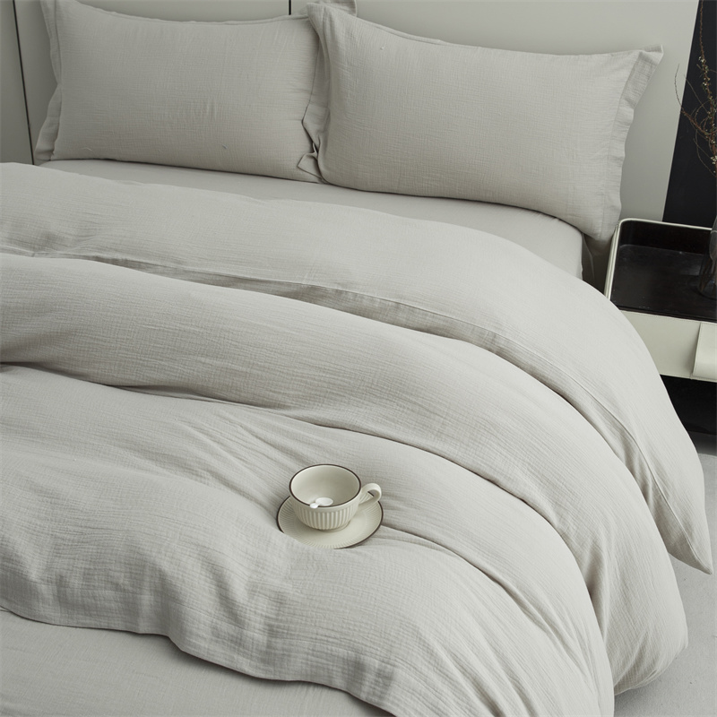 Ensemble de literie super doux en tissu 100 % coton à double couche de gaze Ensemble de literie super doux en tissu 100 % coton à double couche de gaze