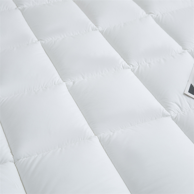 Microfibre adaptée aux besoins du client de logo d'impression remplissant le tissu 40s Downproof avec le surmatelas de tuyauterie Microfibre adaptée aux besoins du client de logo d'impression remplissant le tissu 40s Downproof avec le surmatelas de tuyauterie