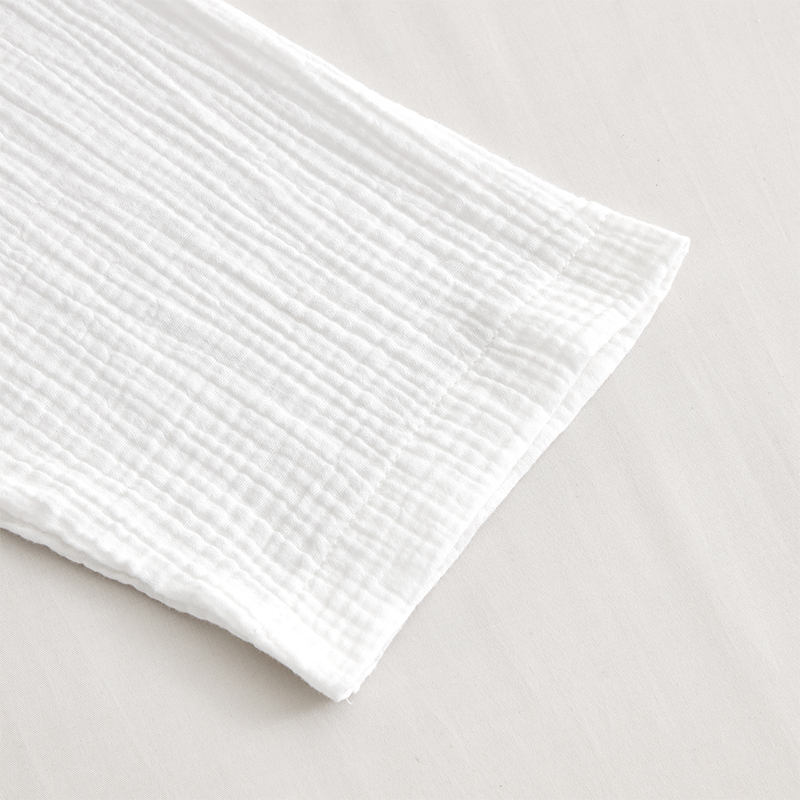 Peignoir d'hôtel à col châle en tissu de coton gaze double couche Peignoir d'hôtel à col châle en tissu de coton gaze double couche