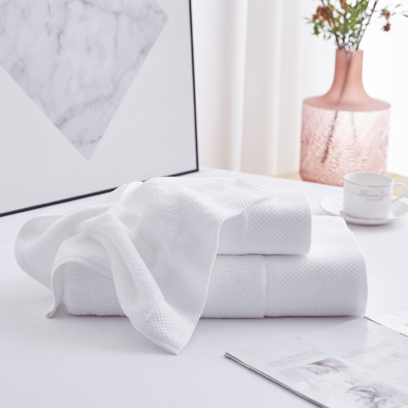 Serviette de bain Jacquard Border Hotel blanche Serviette de bain Jacquard Border Hotel blanche