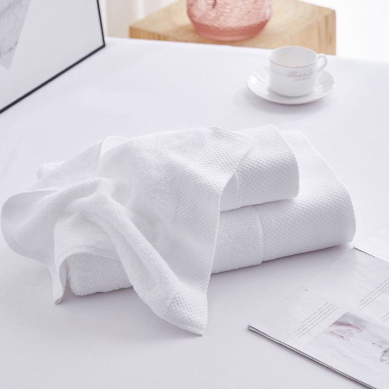 Serviette de bain Jacquard Border Hotel blanche Serviette de bain Jacquard Border Hotel blanche