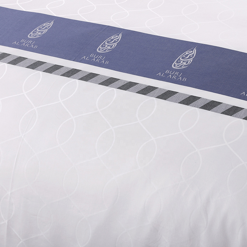 Ensemble de literie 100 % coton avec logo personnalisé teint en fil Ensemble de literie 100 % coton avec logo personnalisé teint en fil